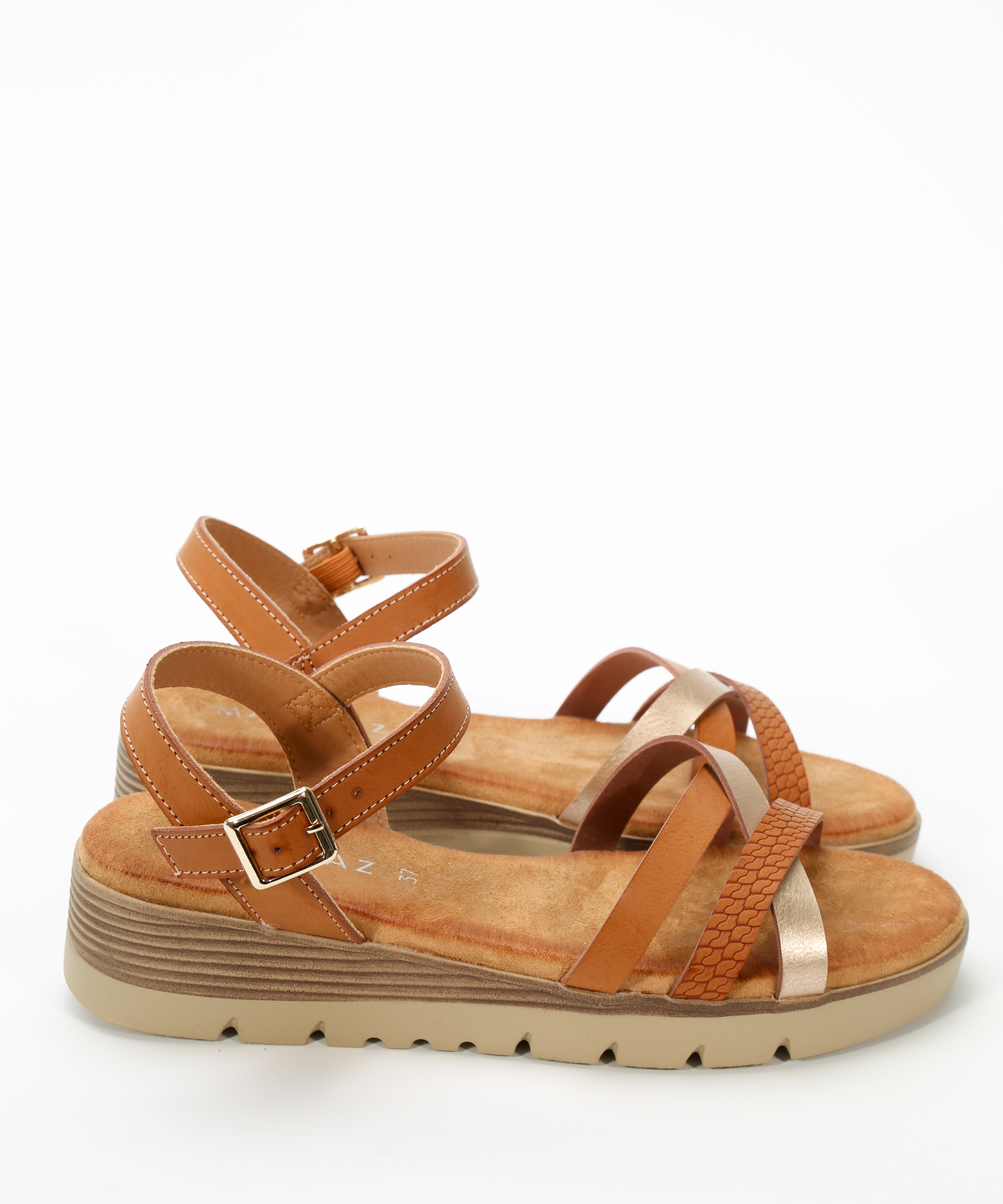 Sandalias planas tiras combinadas image number null